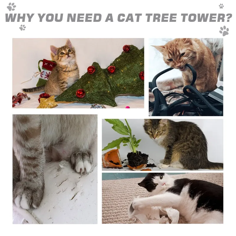 49" Deluxe Cat Tree Tower - Grey