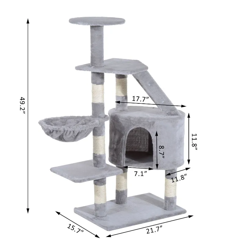 49" Deluxe Cat Tree Tower - Grey