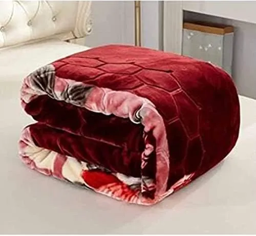 ALCITIC HOME Mink Blanket for doublebed Embossed Design Blanket for mild Winters. Premium Double ply