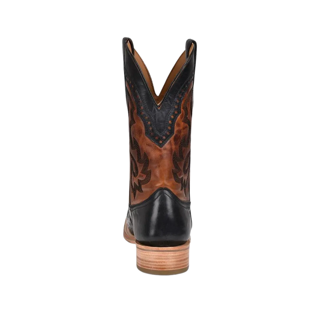 Corral Men's Alligator Overlay and Embroidered Western Black Boots