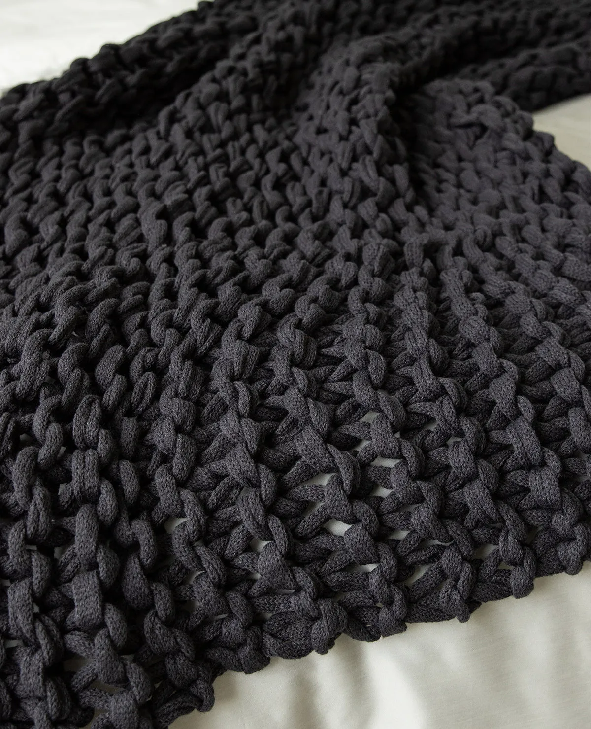 Finn Chunky Knit Throw Midnight