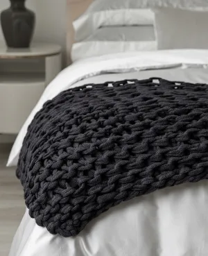 Finn Chunky Knit Throw Midnight