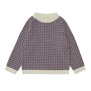 FUB Nordic Sweater, ecru/royal blue/pure red