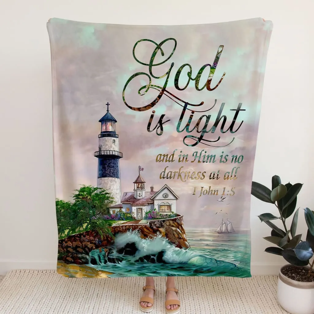 God Is Light 1 John 15 Kjv Fleece Blanket - Christian Blanket - Bible Verse Blanket