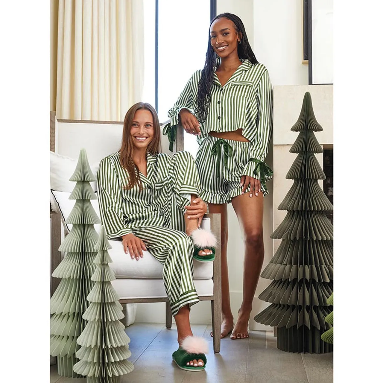 Green Stripe PJ Set