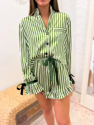 Green Stripe PJ Set