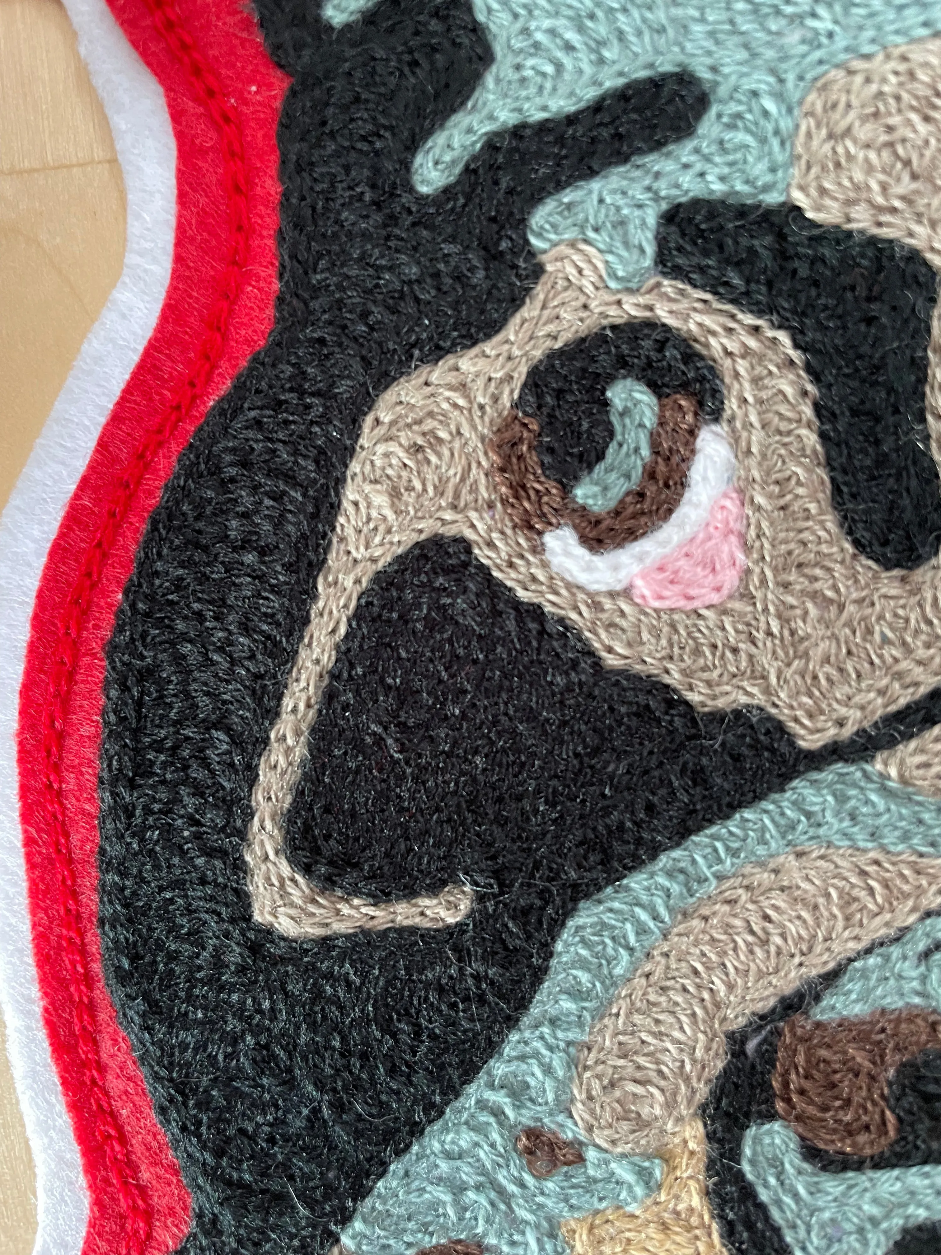 Handmade Handcranked Chainstitch Embroidered Custom Pet Portrait Patch