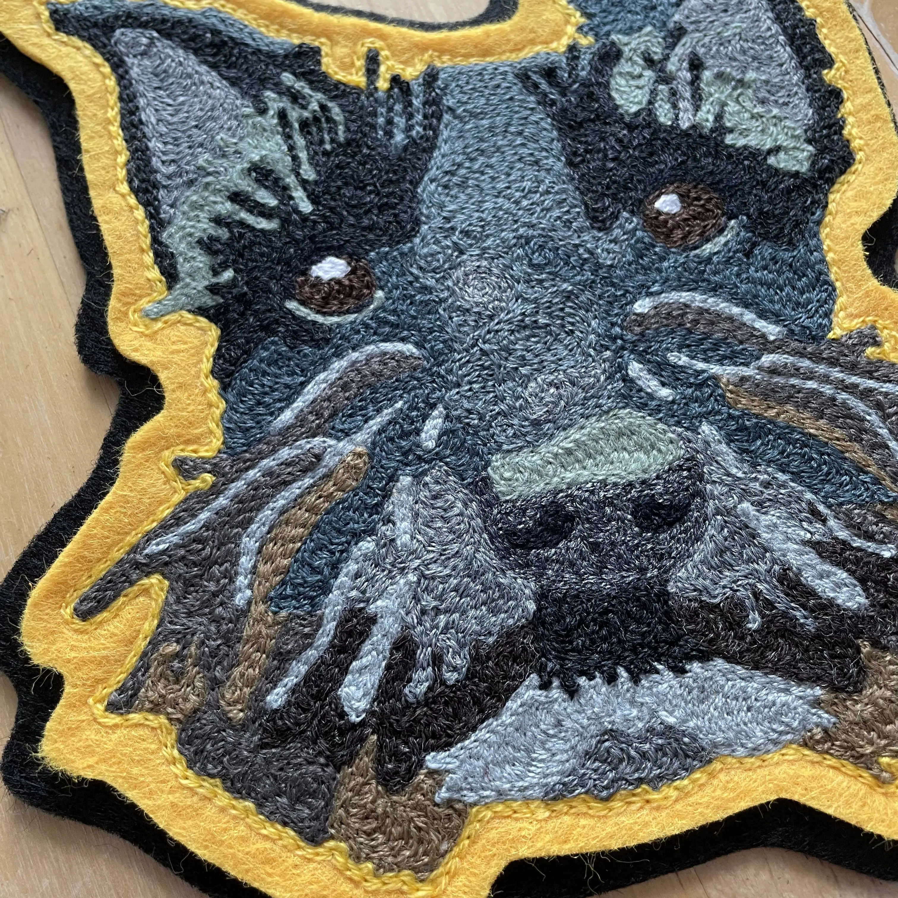 Handmade Handcranked Chainstitch Embroidered Custom Pet Portrait Patch