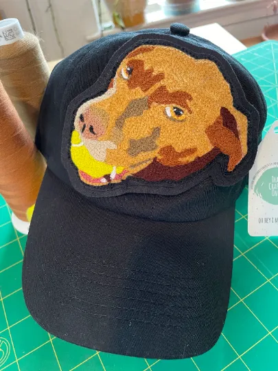 Handmade Handcranked Chainstitch Embroidered Custom Pet Portrait Patch