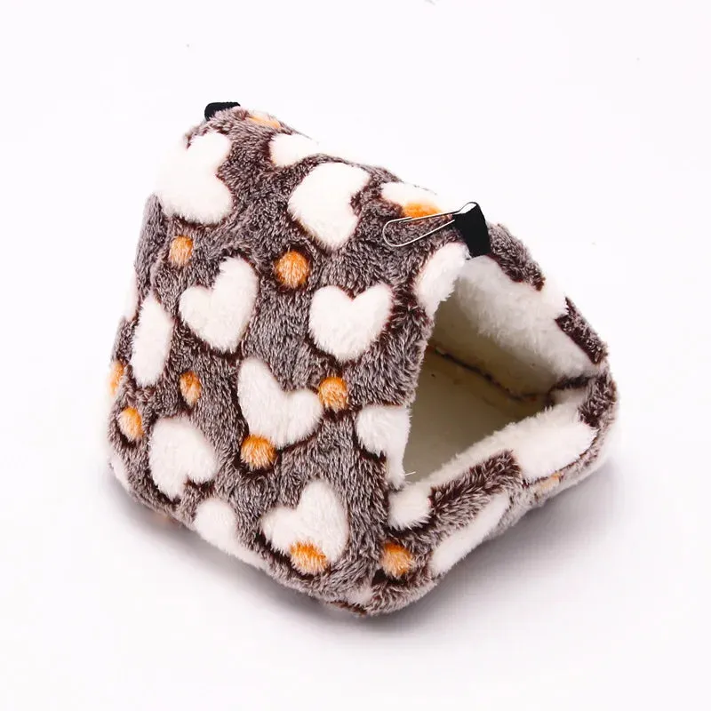 Heart Plush Pet Hamster Nest for Birds House Warm Comfortable Winter Parrot Hammock Cave Cage Hut Tent Pet Bird Cage Accessories