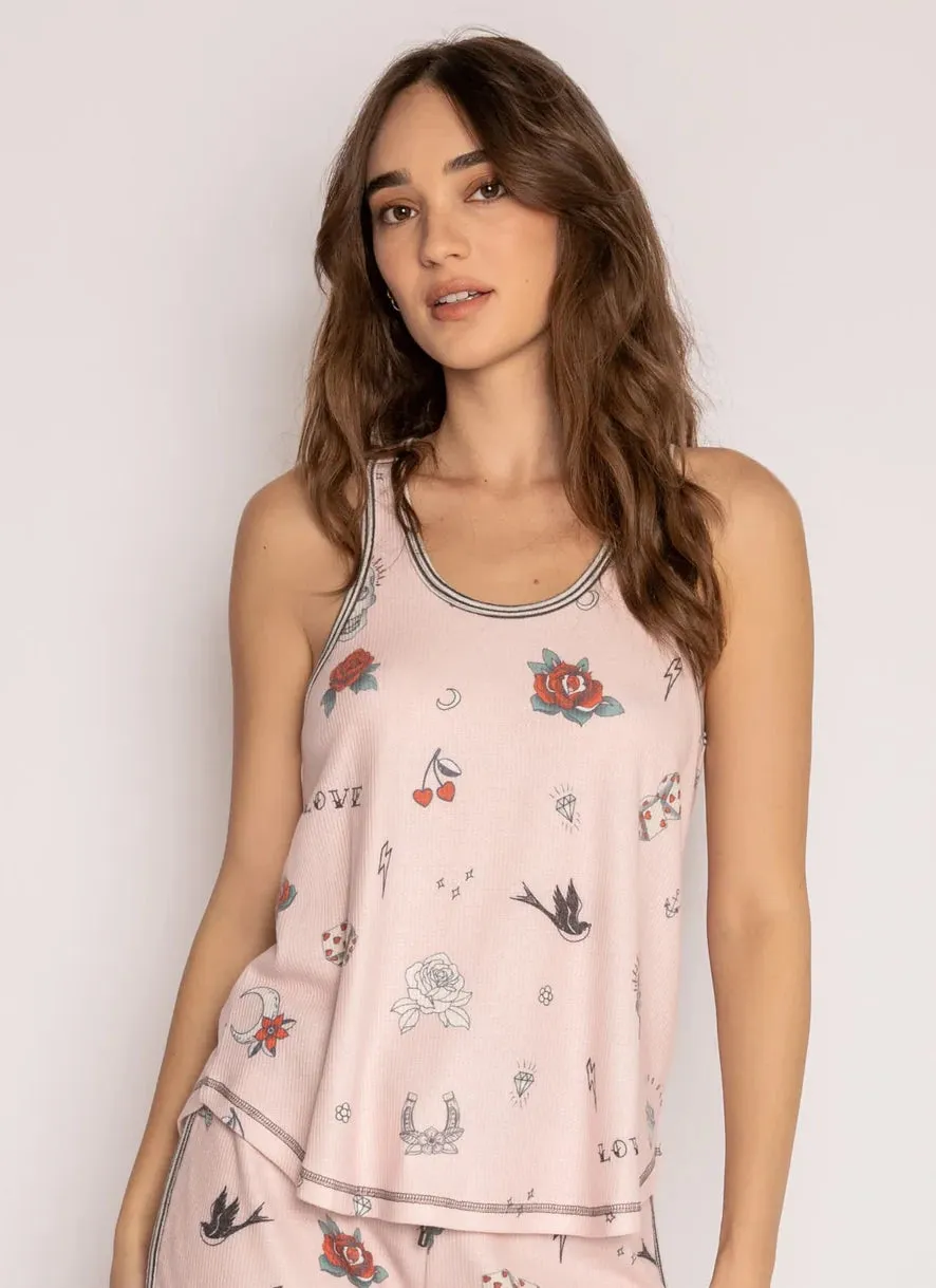 LIVIN ON THE EDGE Tank in Pink Mist