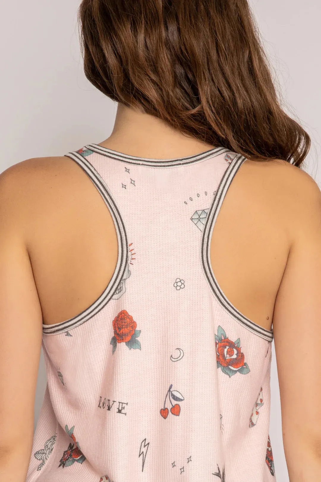 LIVIN ON THE EDGE Tank in Pink Mist