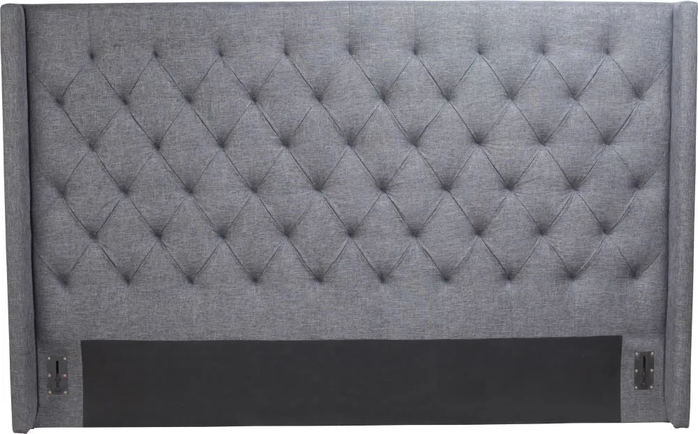 Lola Queen Headboard Grey Fabric