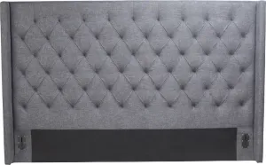 Lola Queen Headboard Grey Fabric