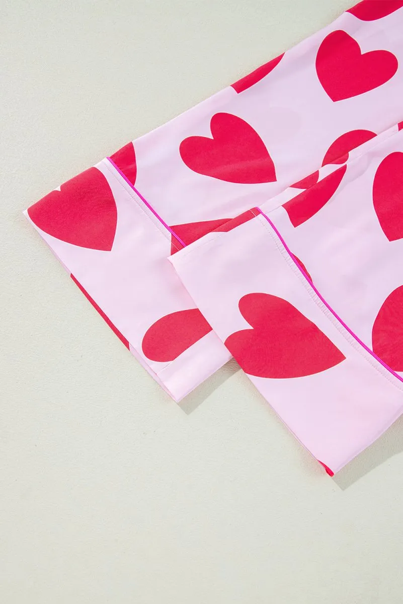 Love Hearts Valentines Pants Pajamas Set