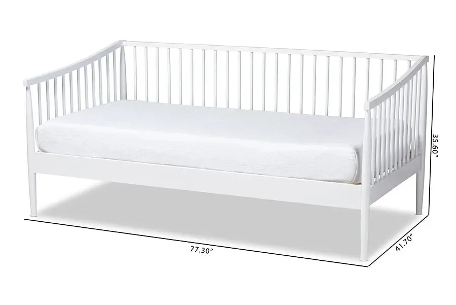 Marco White Finished Wood Twin Size Spindle Daybed