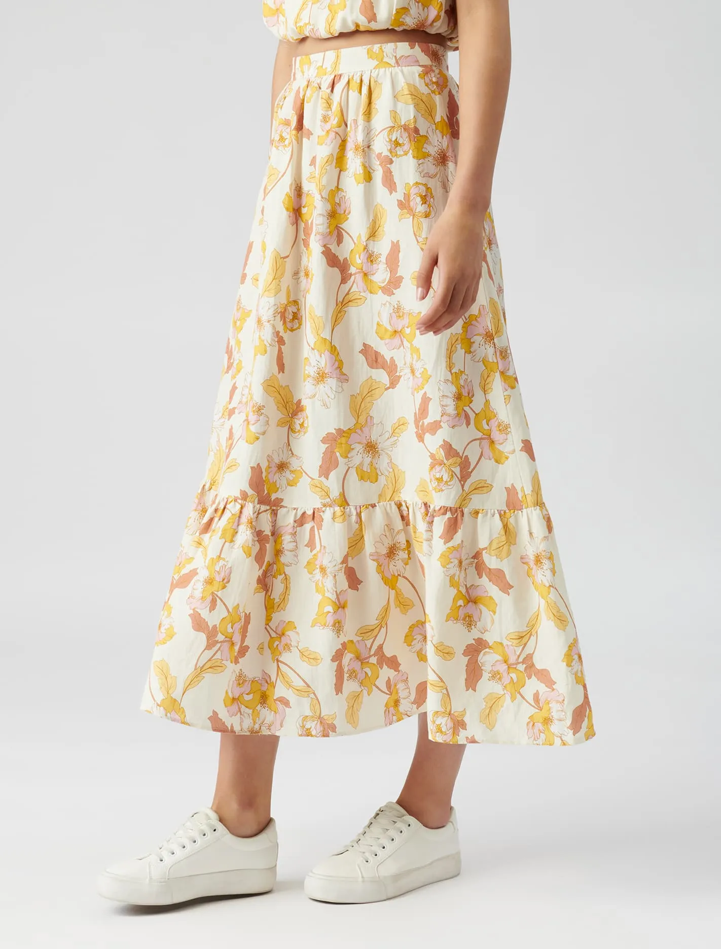 Marissa Tiered Linen Skirt