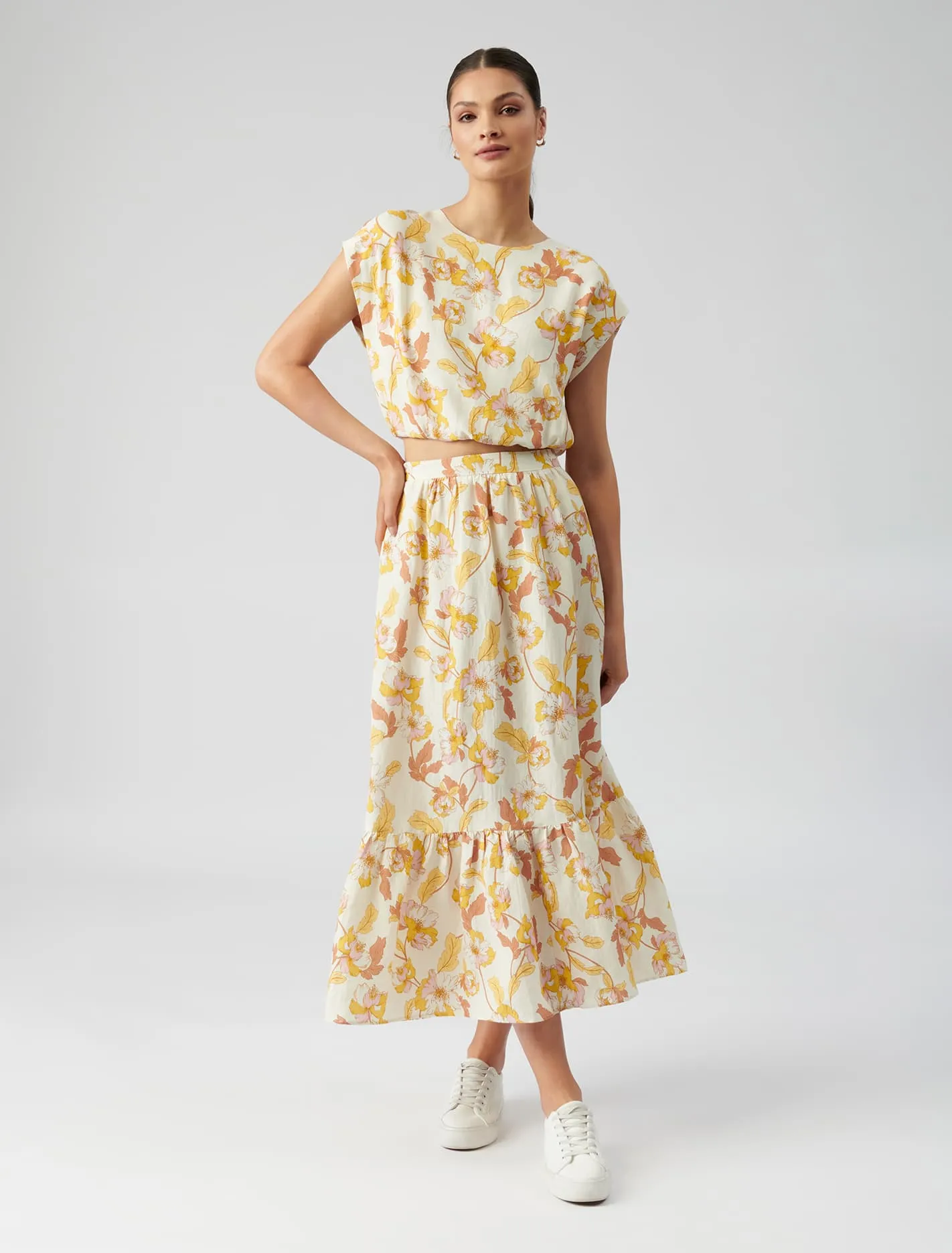 Marissa Tiered Linen Skirt