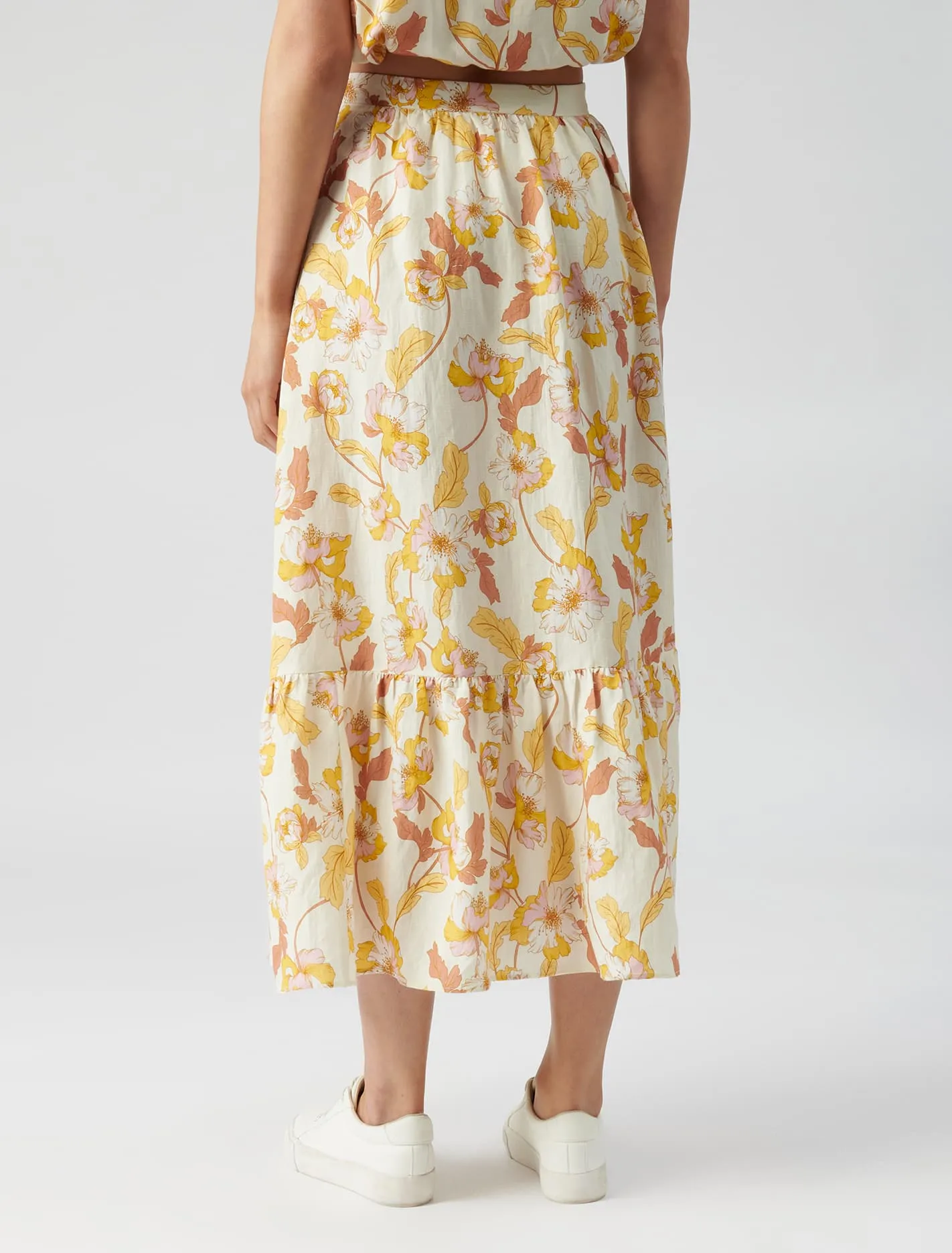 Marissa Tiered Linen Skirt