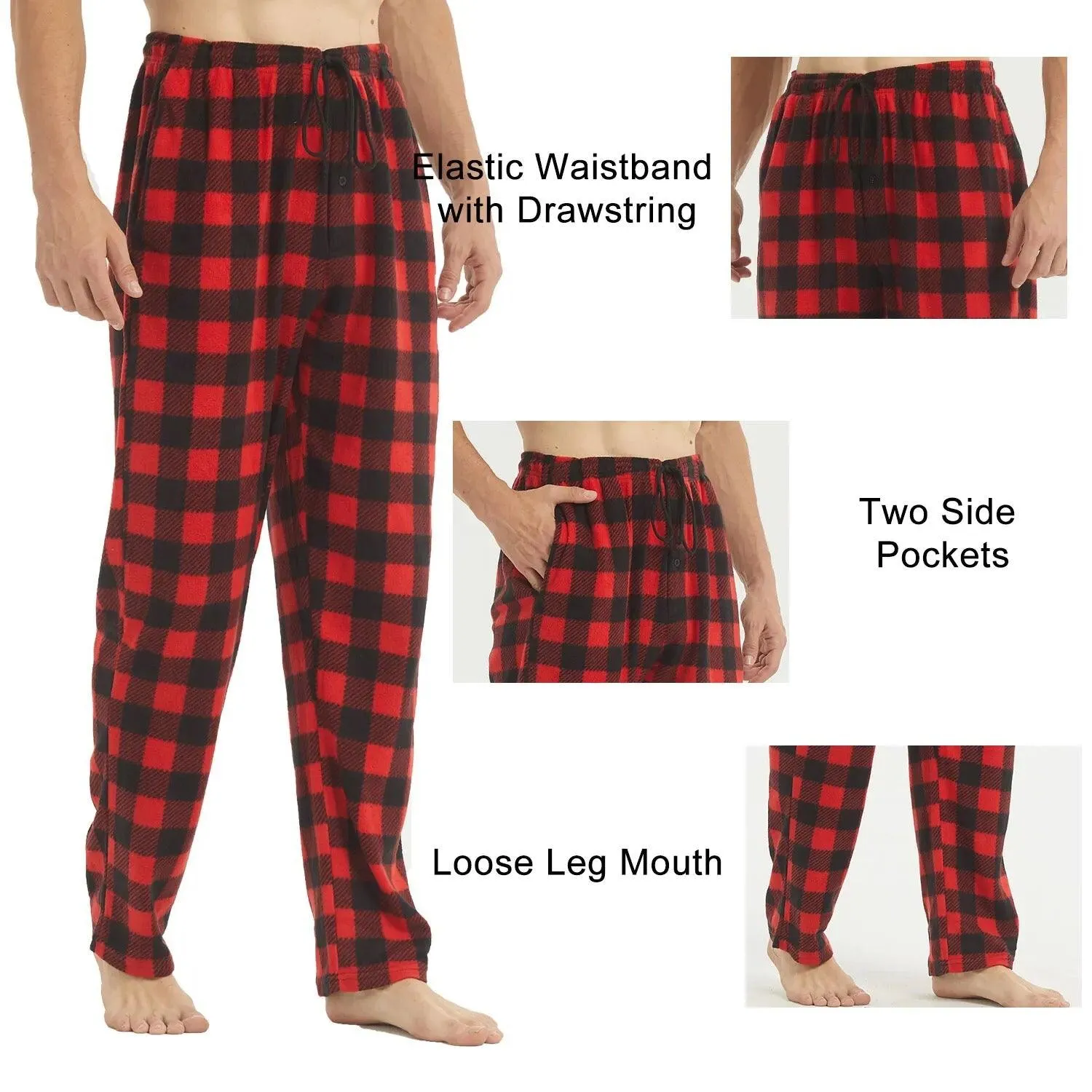 Men's Comfort Stretchy Plaid Pajama Pants