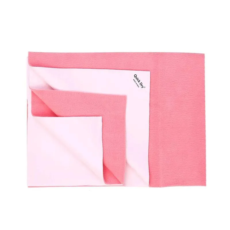Quick Dry Baby Mat Bed Protector Waterproof Sheet Salmon Rose, Double Bed