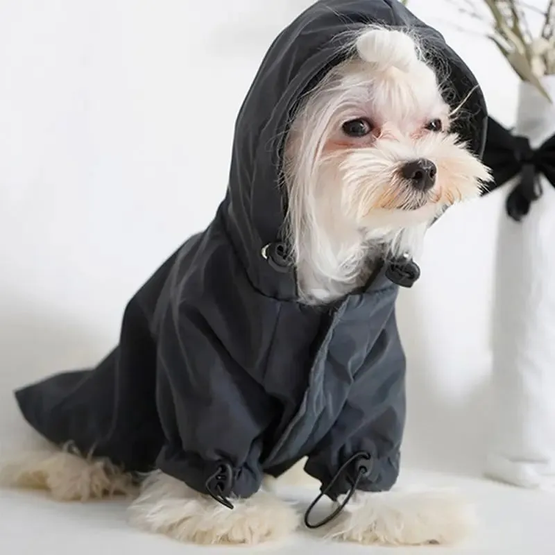 Reflective Hardshell Pet Jacket | Polyester Thermal Dog Hoodie | Thickened French Bulldog Coat | Outdoor Windproof Chihuahua Clothing