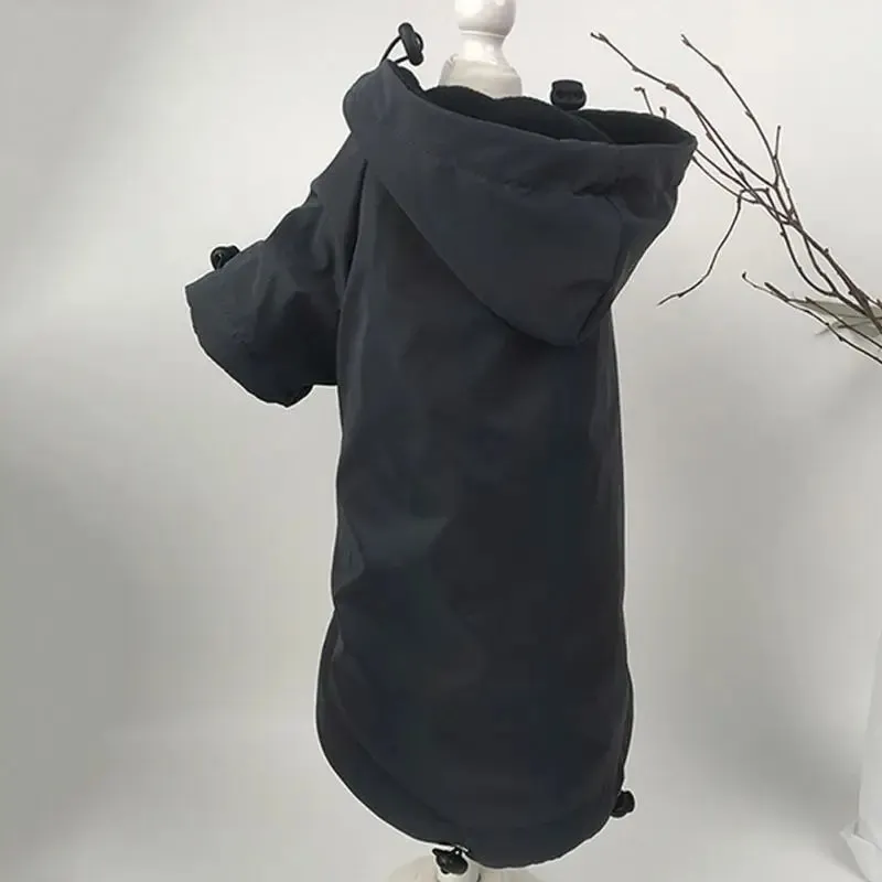 Reflective Hardshell Pet Jacket | Polyester Thermal Dog Hoodie | Thickened French Bulldog Coat | Outdoor Windproof Chihuahua Clothing