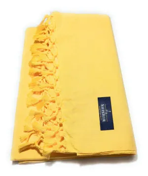 SHISHIR Cotton Soft Silky 200 TC Summer/Winter/Rainy Season Odhne wali Topsheet/Chadar/Thin Layer Blanket (Yellow Single Size)