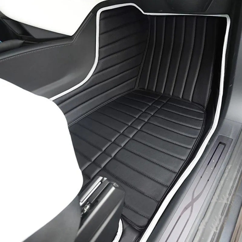 TAPTES Premium Leather Floor Mats for Model X, Best Floor Liners for Model X