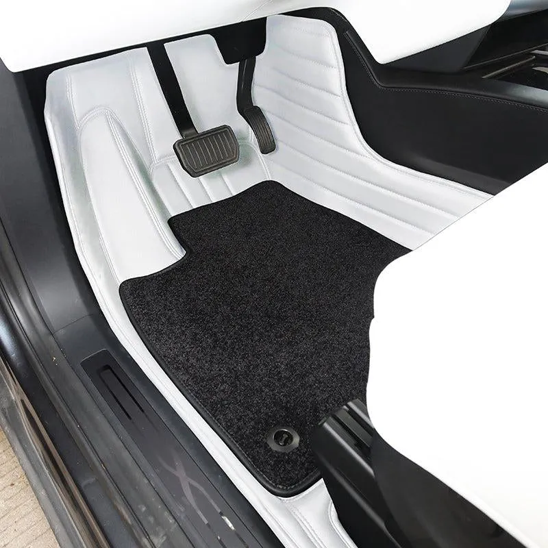 TAPTES Premium Leather Floor Mats for Model X, Best Floor Liners for Model X