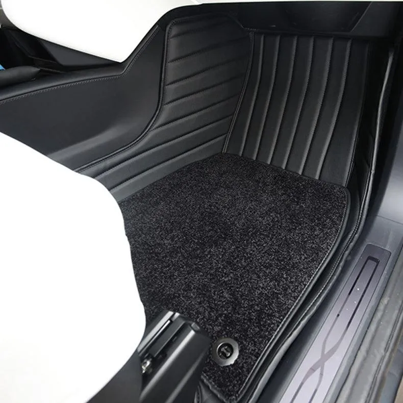 TAPTES Premium Leather Floor Mats for Model X, Best Floor Liners for Model X
