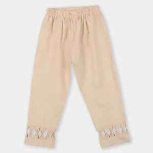 Teens Girls Casual Plain Pant - Fawn
