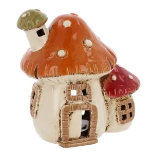 Village Pottery 16cm Double Mushroom House Tealight